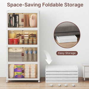 UAMFURI white clear door stackable storage cabinet separated stacking design