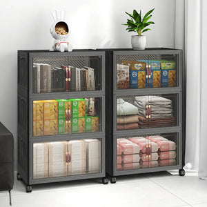 UAMFURI black 6-tier stackable storage bins with lids