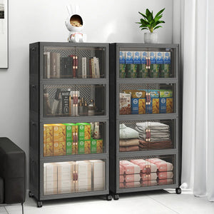 UAMFURI black 8-tier stackable storage bins with lids