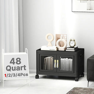 UAMFURI black clear door storage cabinet 1-tier medium