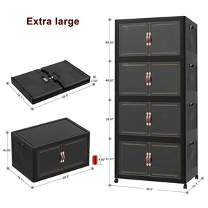 UAMFURI black stackable storage bins with lids extra large size chart