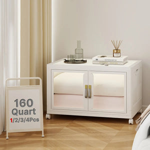 UAMFURI white clear door storage cabinet 1-tier extra large