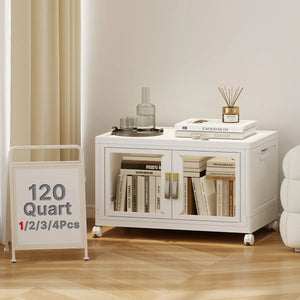 UAMFURI white clear door storage cabinet 1-tier large