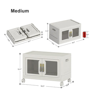 UAMFURI white clear door storage cabinet medium size chart