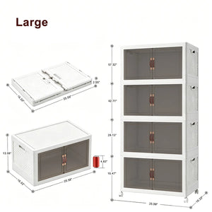 UAMFURI white stackable storage bins with lids large size chart