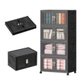 UAMFURI stackable black storage cabinet with clear doors