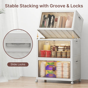 UAMFURI white clear door stackable storage cabinet locking slot detail