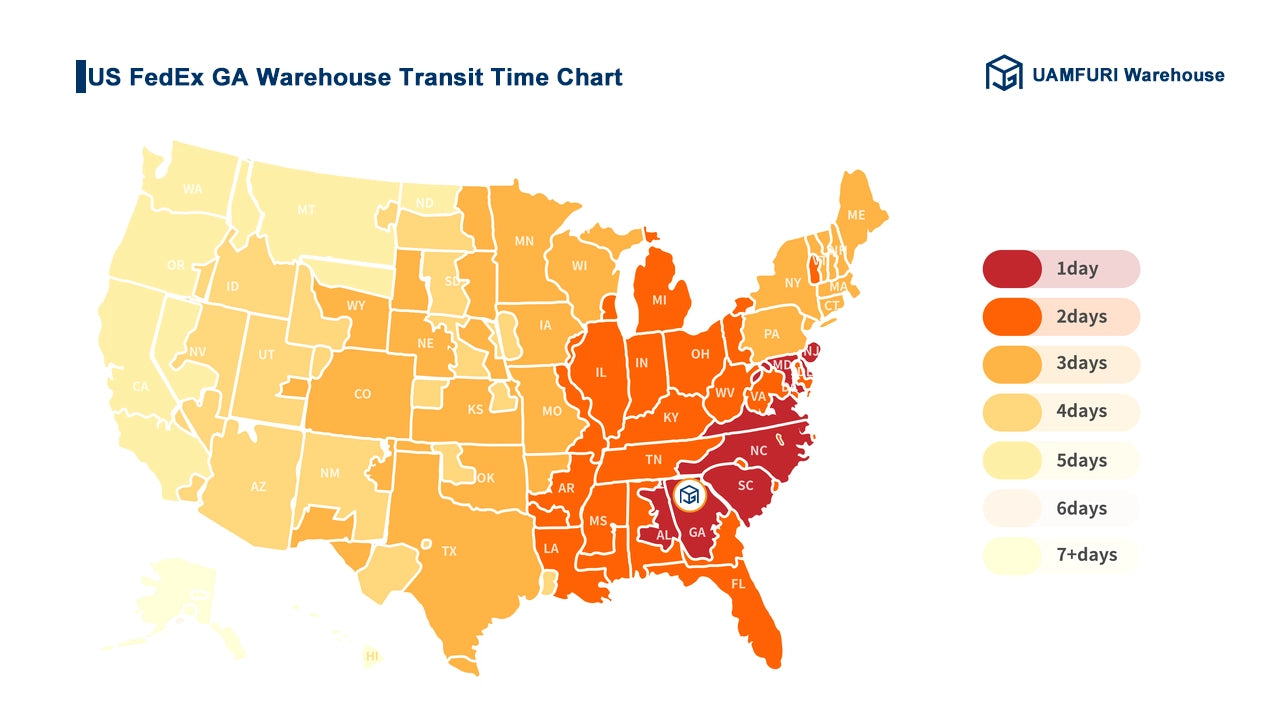 US FedEx GA Warehouse Transit Time Chart