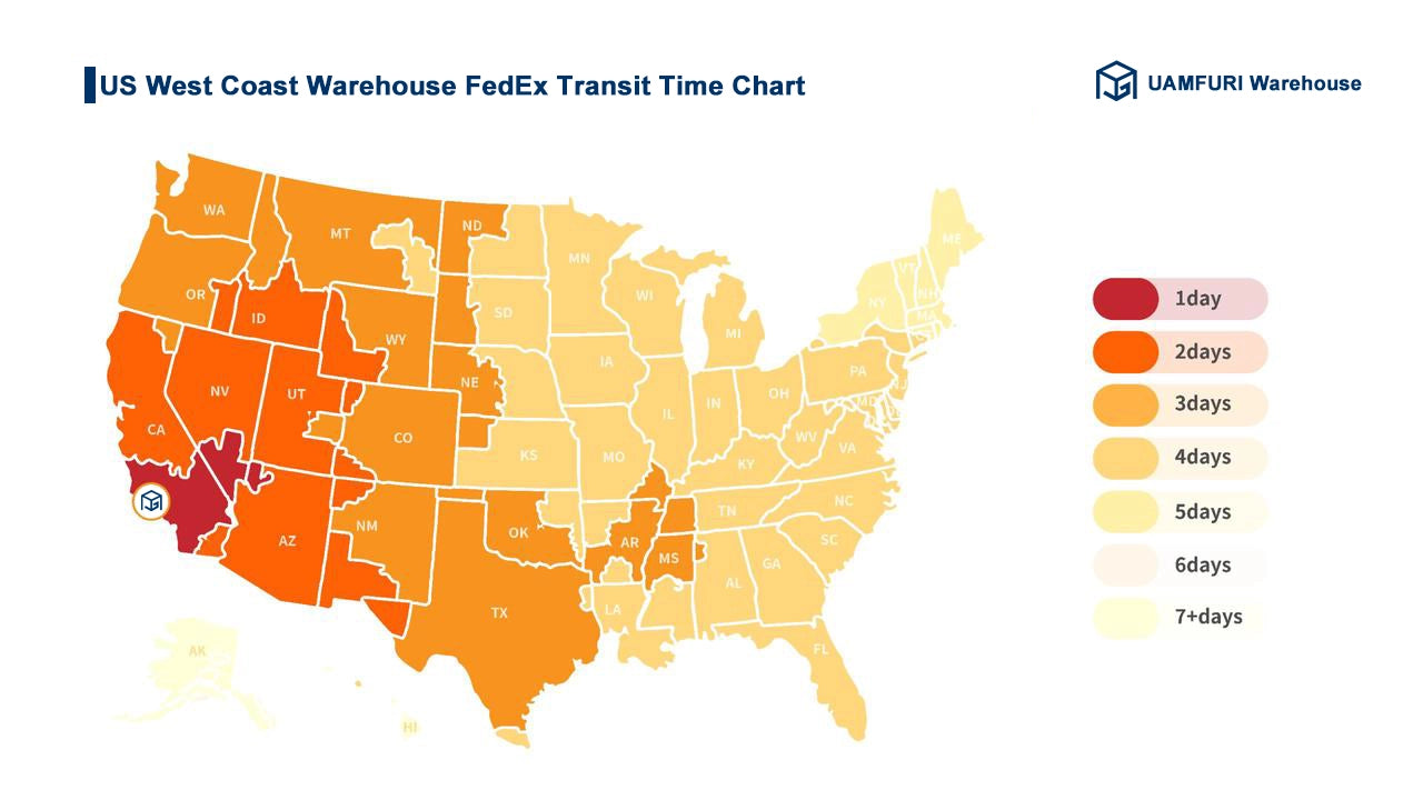 US West Warehouse FedEx Transit Time Chart