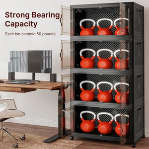 UAMFURI black clear door stackable storage cabinet storage display