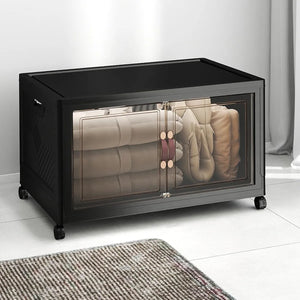 UAMFURI black 1-tier stackable storage bins with lids