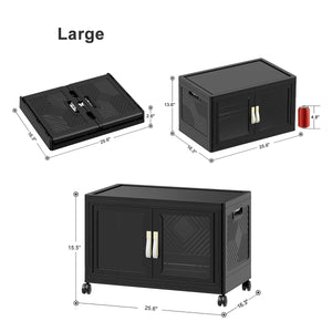 UAMFURI black clear door storage cabinet large size chart