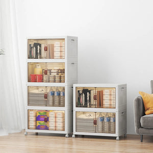 UAMFURI white 6-tier stackable storage bins with lids-Large