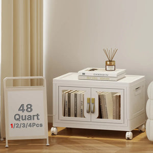 UAMFURI white clear door storage cabinet 1-tier medium