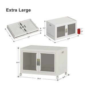 UAMFURI white clear door storage cabinet extra large size chart