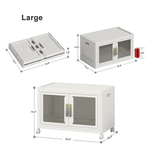 UAMFURI white clear door storage cabinet large size chart