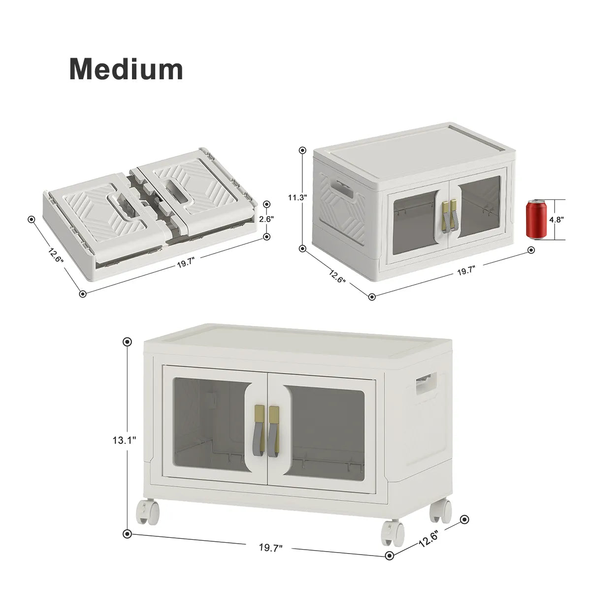 UAMFURI white clear door storage cabinet medium size chart